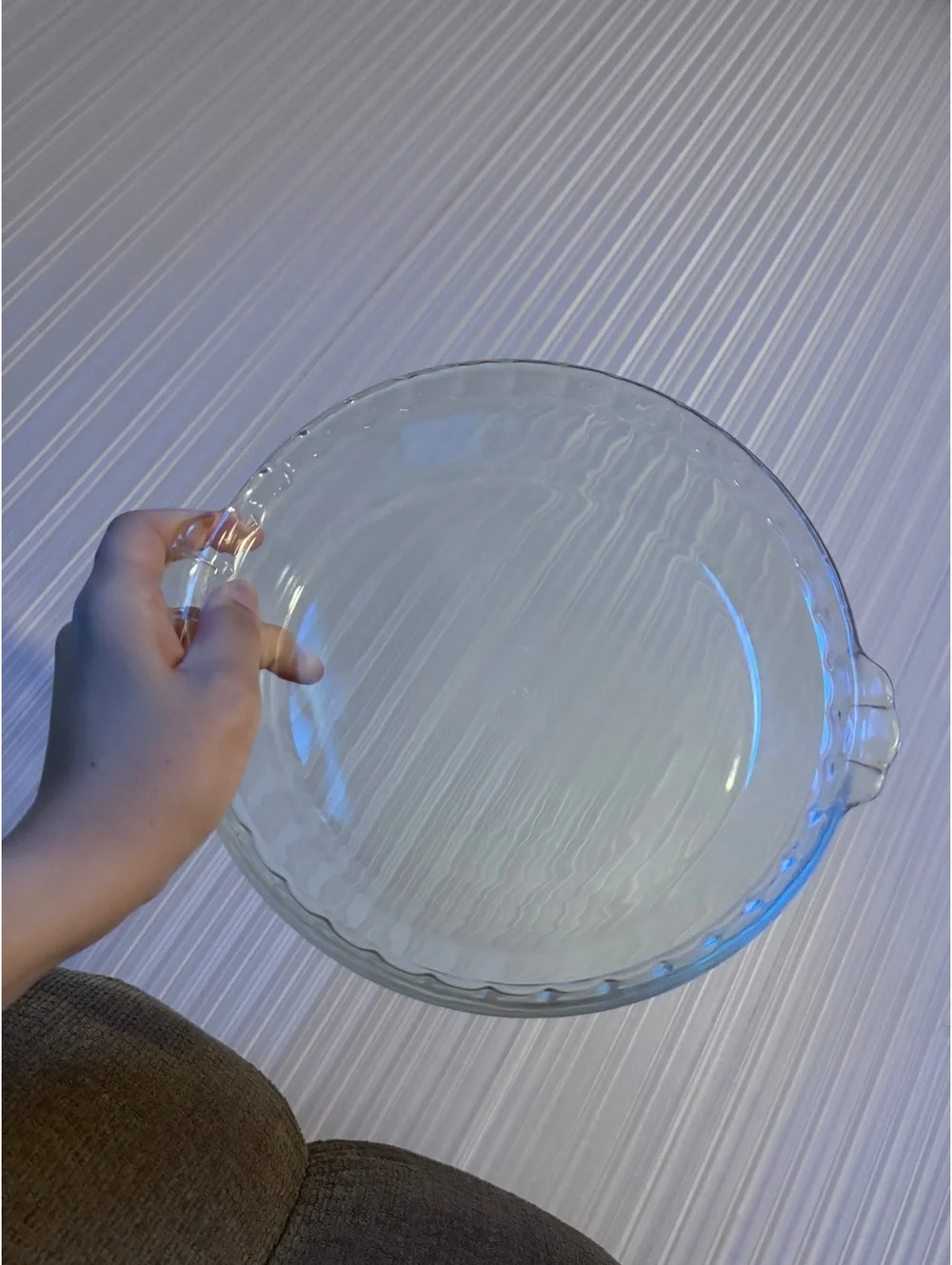 Vintage Pyrex Clear Glass Pie Dish with Handles
